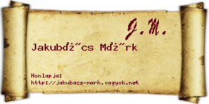 Jakubács Márk névjegykártya