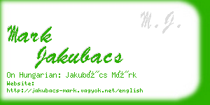 mark jakubacs business card